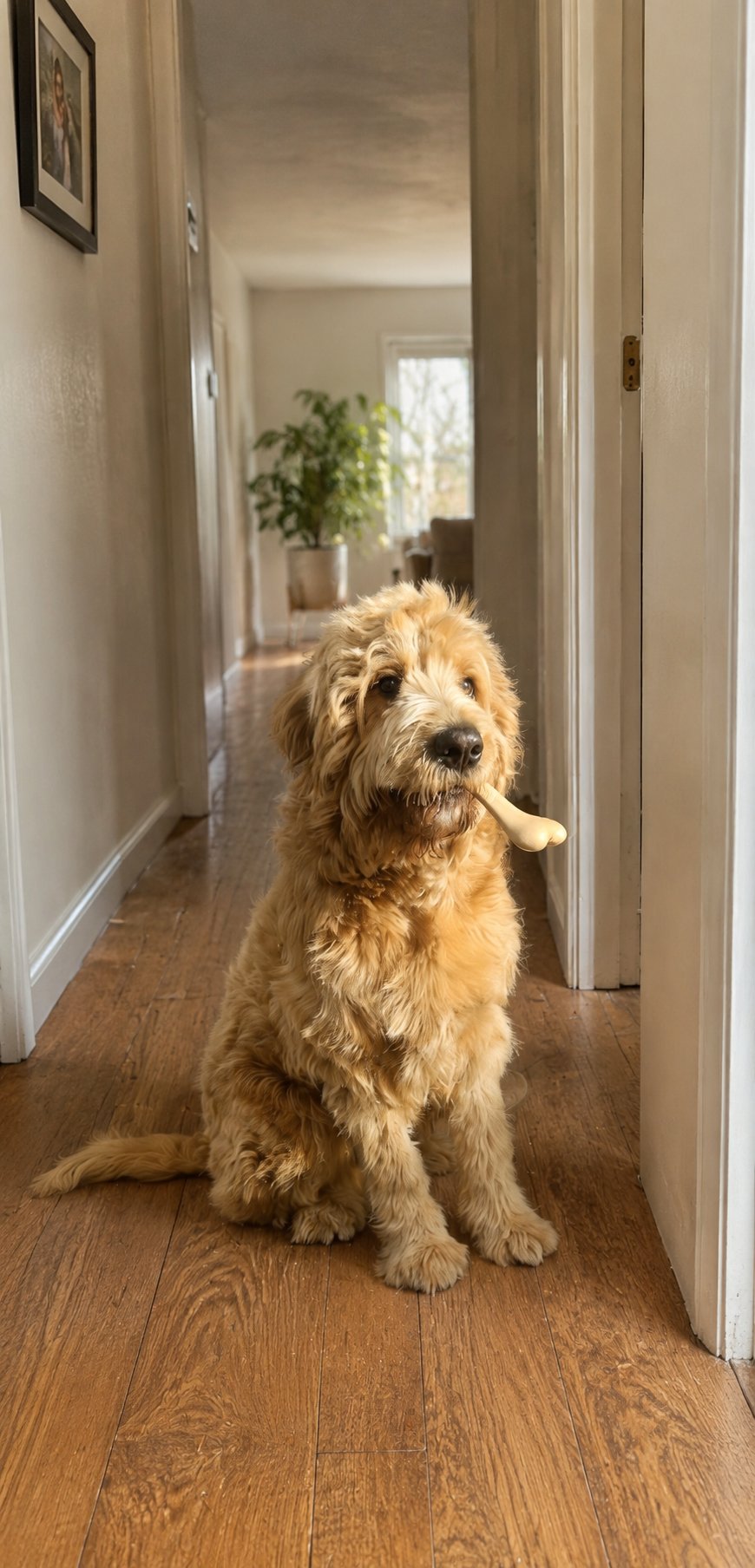 An Oodle playing with the Everyday Big Chew Bone from The Oodle Club