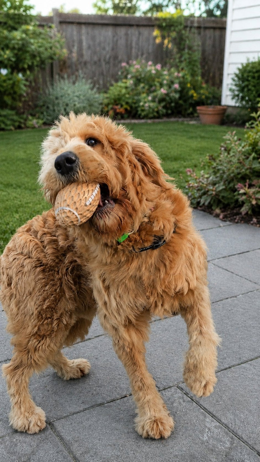 An Oodle playing with the Big Squeaky Footy from The Oodle Club